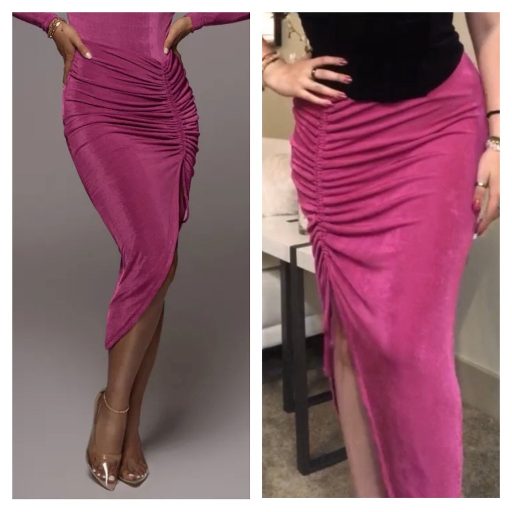 NEW JLUXLABEL Aura slinky ruched drawstring skirt